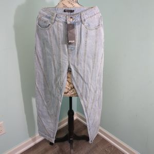 Nasty Gal Womens Jeans US Size 6 EU 38 light wash striped new with tags